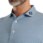 FOOTJOY SCALLOP GEO PIQUE POLO - NAVY