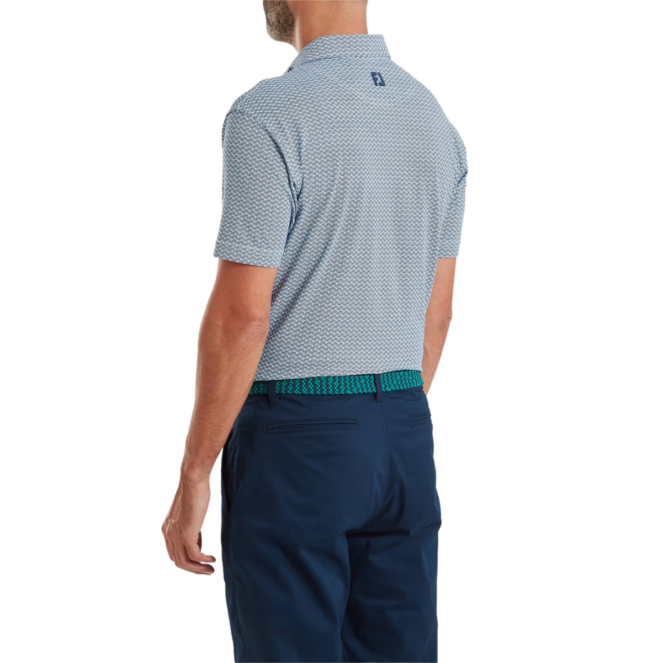 FOOTJOY SCALLOP GEO PIQUE POLO - NAVY