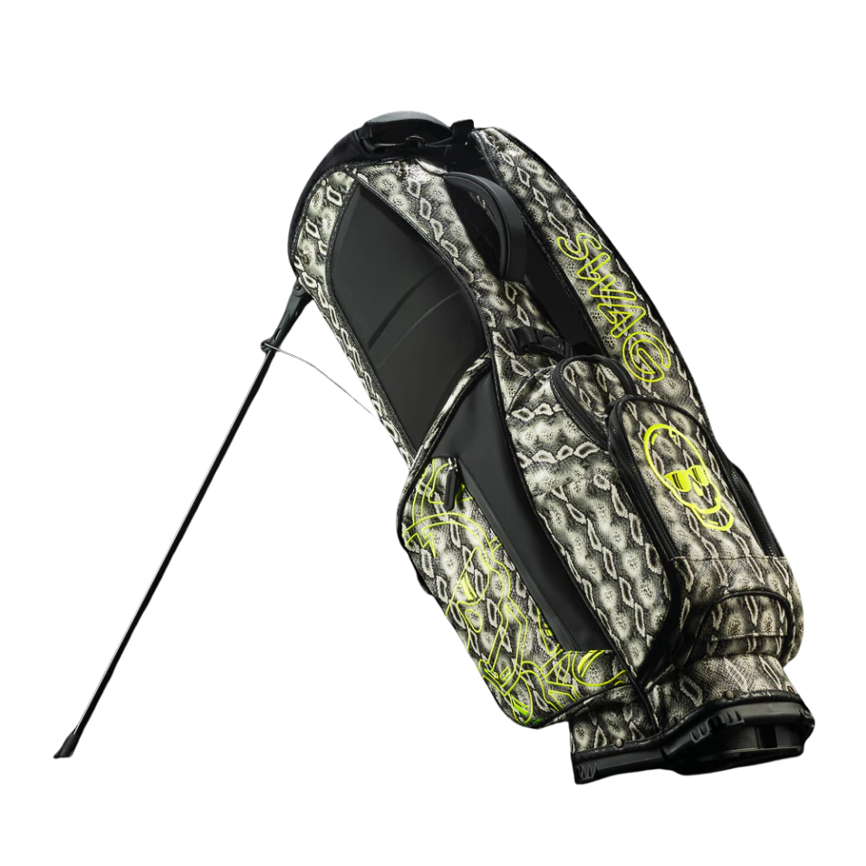 SWAG FAUX SNAKESKIN SKULLS STAND BAG
