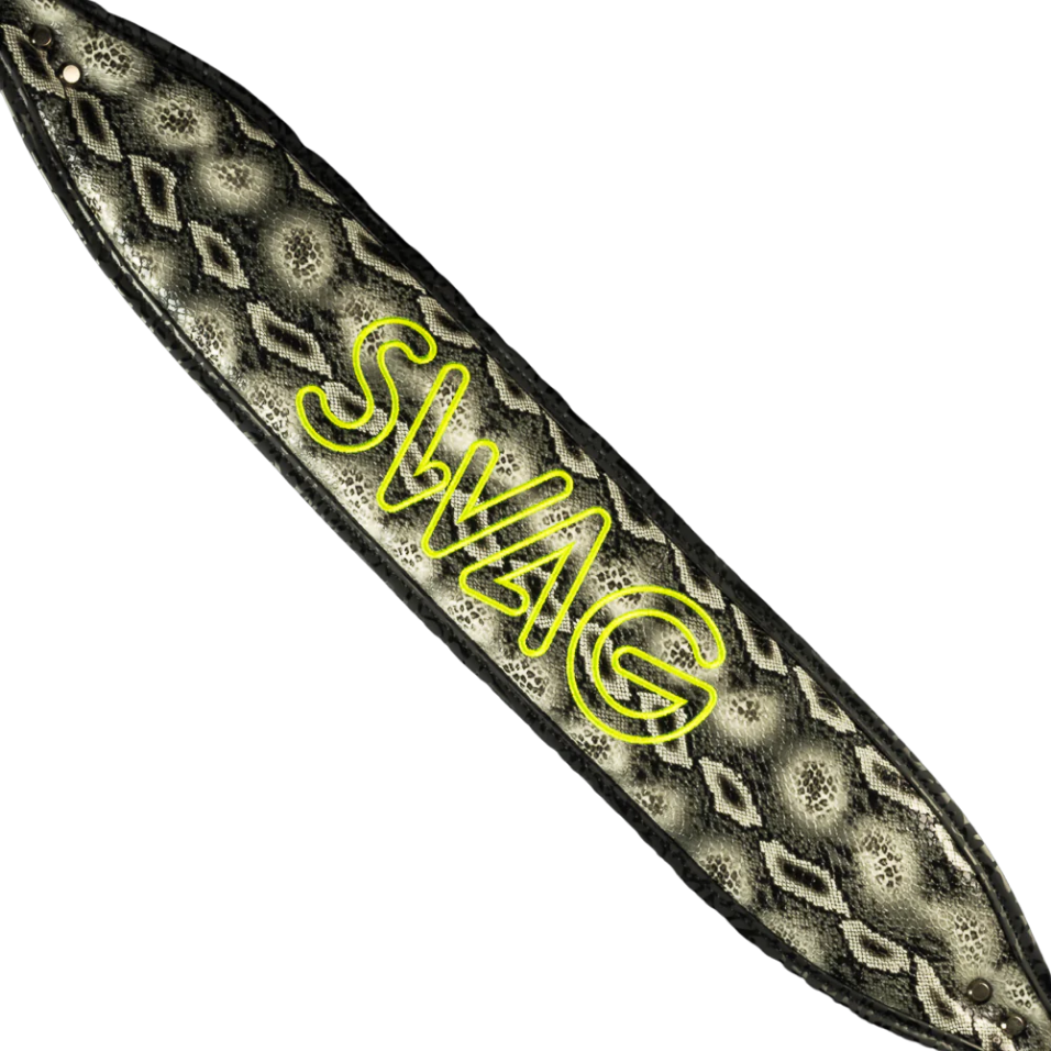 SWAG FAUX SNAKESKIN SKULLS STAND BAG