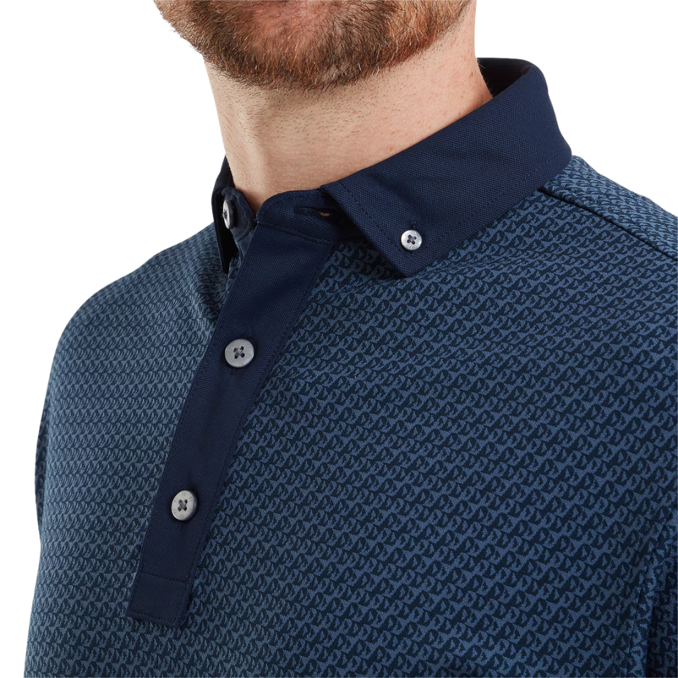 FOOTJOY STAR GEO JACQUARD POLO - NAVY