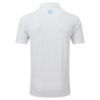 FOOTJOY STRETCH DOT PRINT LISLE WHITE/LIGHT BLUE MEN'S POLO