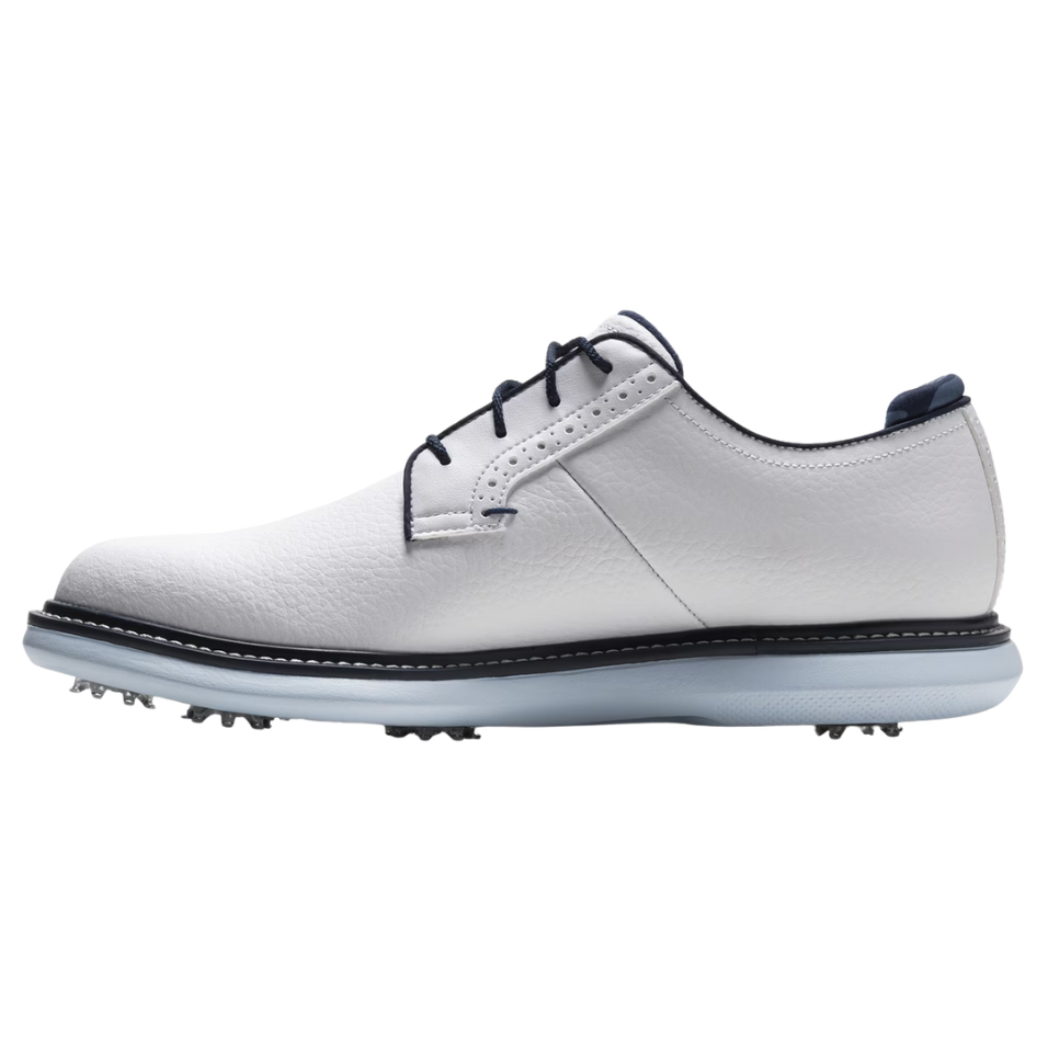 FOOTJOY TRADITIONS BLUCHER SPIKED GOLF SHOE - WHITE/SKY BLUE/CAMO