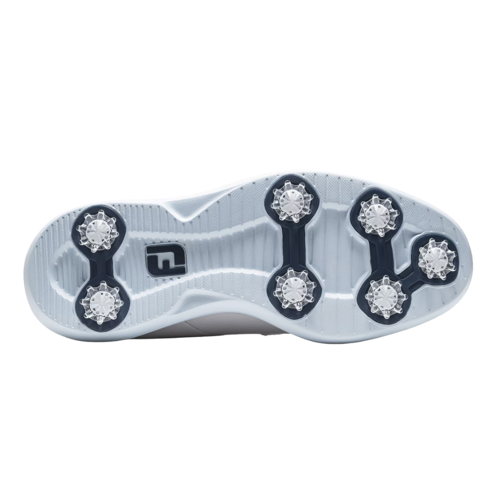 FOOTJOY TRADITIONS BLUCHER SPIKED GOLF SHOE - WHITE/SKY BLUE/CAMO