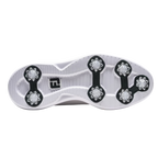 FOOTJOY TRADITIONS DIAMOND GRID BLUCHER SPIKED GOLF SHOE - WHITE/GREEN
