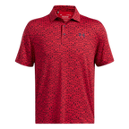 UNDER ARMOUR RED-MIDNIGHT NAVY PLAYOFF PRINTED POLO