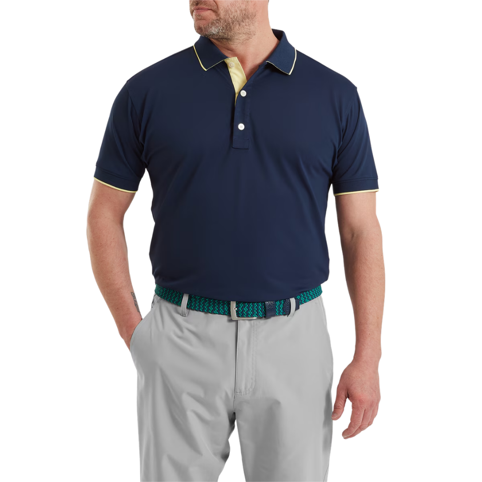 FOOTJOY WORDMARK PIQUE POLO - NAVY